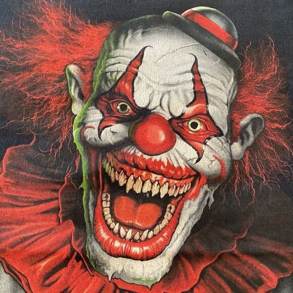 Liquid Blue Men's 2016 IT Movie The Clown Fantasy Scary Clown T-shirt Black XL - Picture 2 of 9